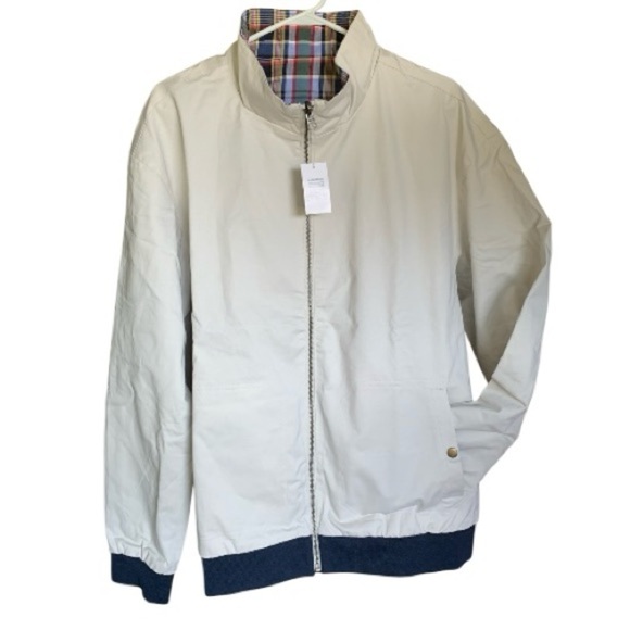 LANDSEND Big Men’s Cotton Reversible Mid Weight Spring Fall Bomber Jacket - Picture 2 of 6